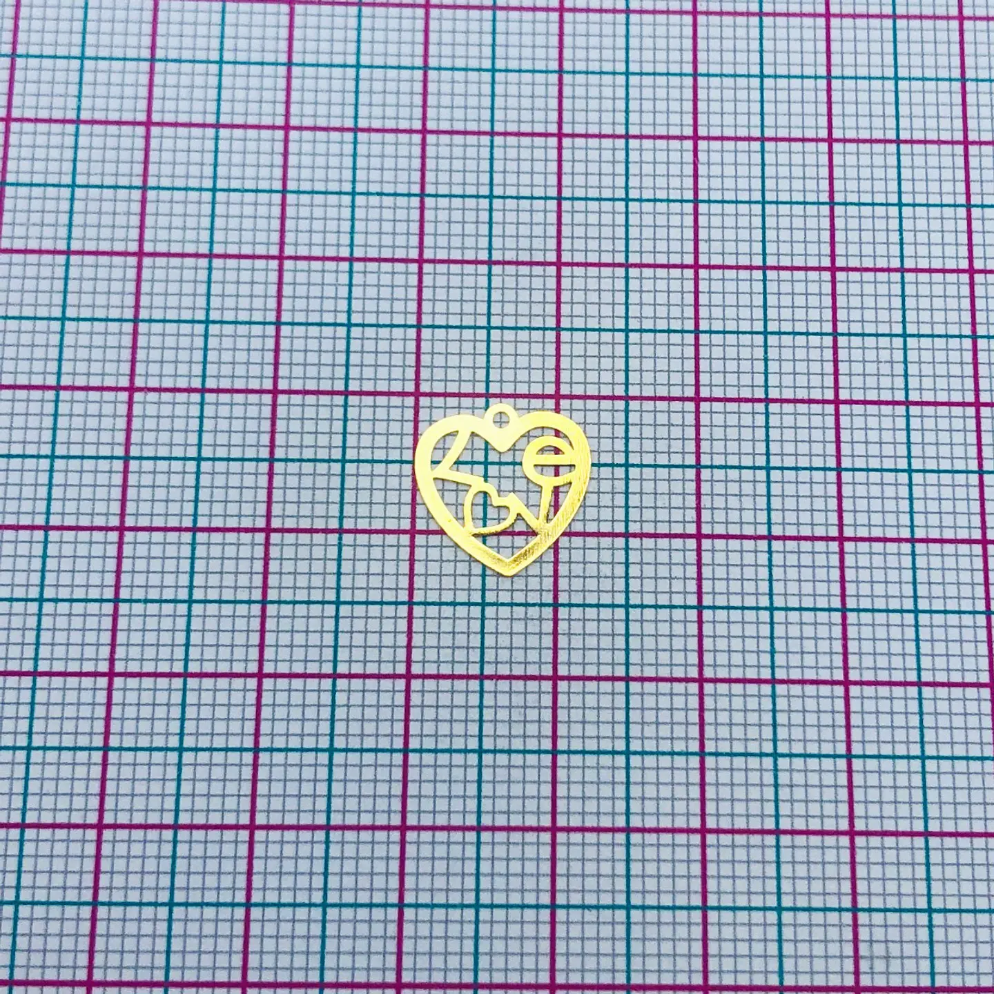 CORAZÓN  MINI DIJE BAÑO DE ORO T-049 2