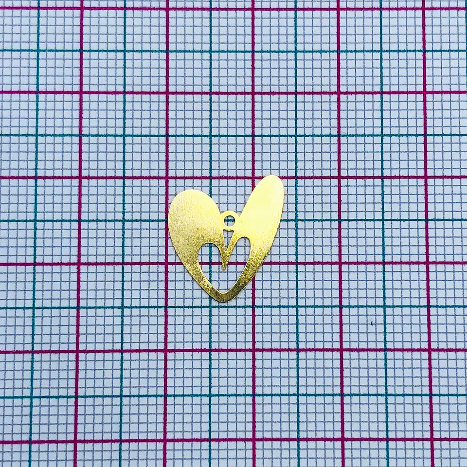 CORAZÓN MINI DIJE BAÑO DE ORO T-021 2