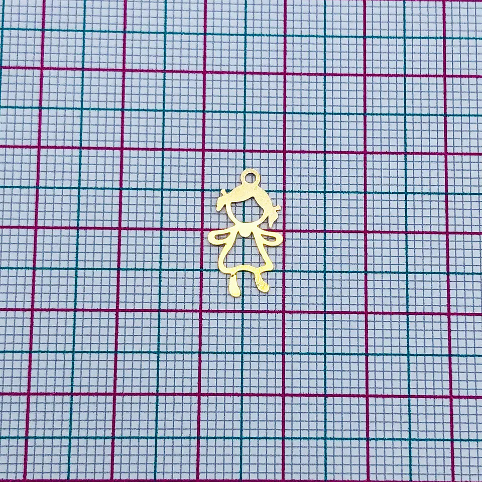 NIÑA MINI DIJE BAÑO DE ORO T8267 2