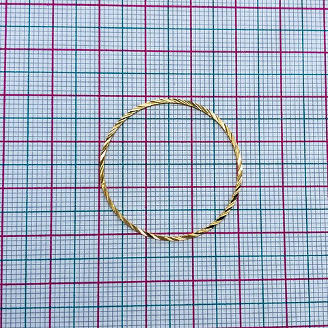 HERRAJE ✦ ARO GRABADO BAÑO DE ORO 30MM