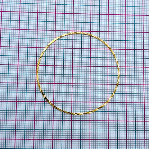 HERRAJE ✦ ARO GRABADO BAÑO DE ORO 45MM  