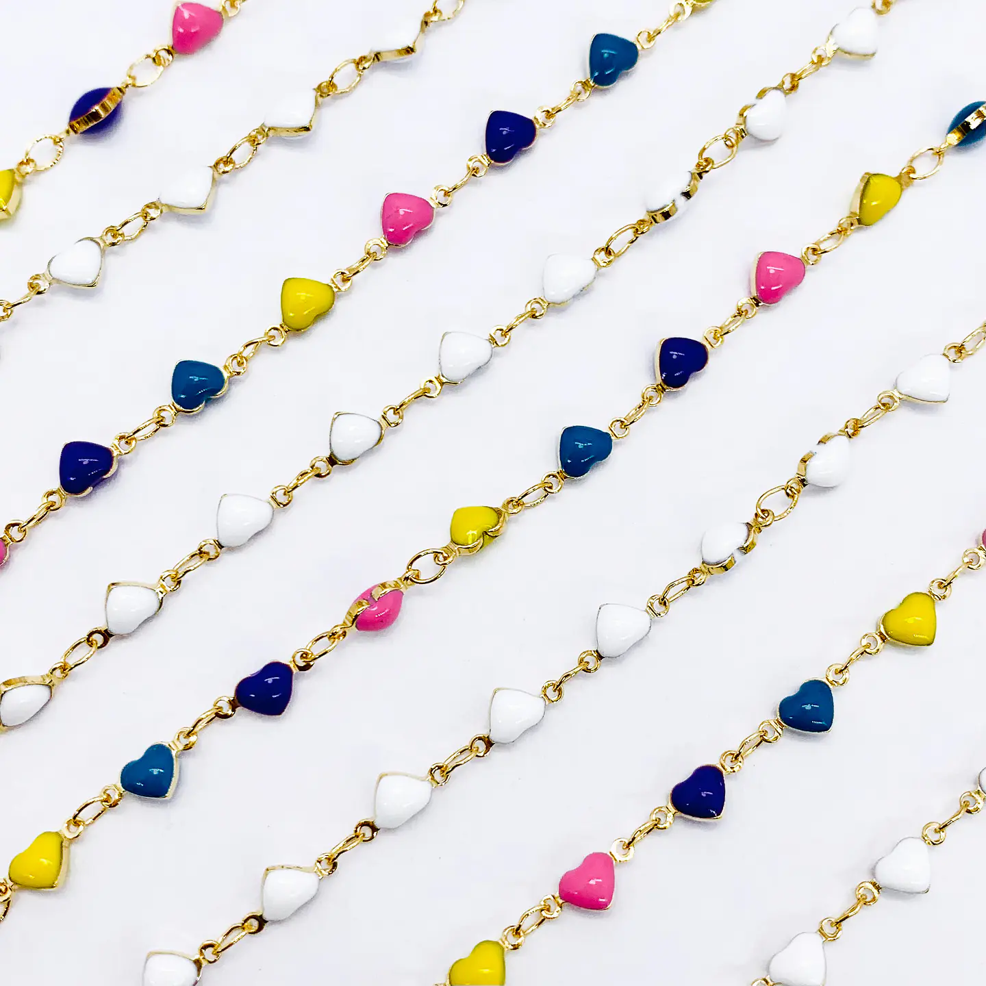 CADENA CORAZÓN BAÑO DE ORO MK-198-MT (ESCOGE TU COLOR FAVORITO? 1