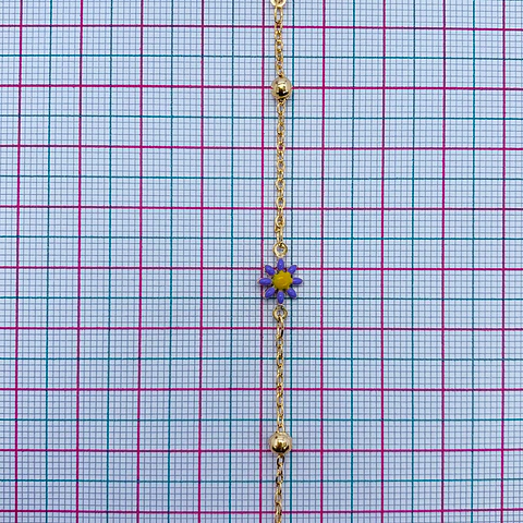 CADENA MARGARITAS BAÑO DE ORO (ELIGE TU COLOR FAVORITO)  MK-266-MT