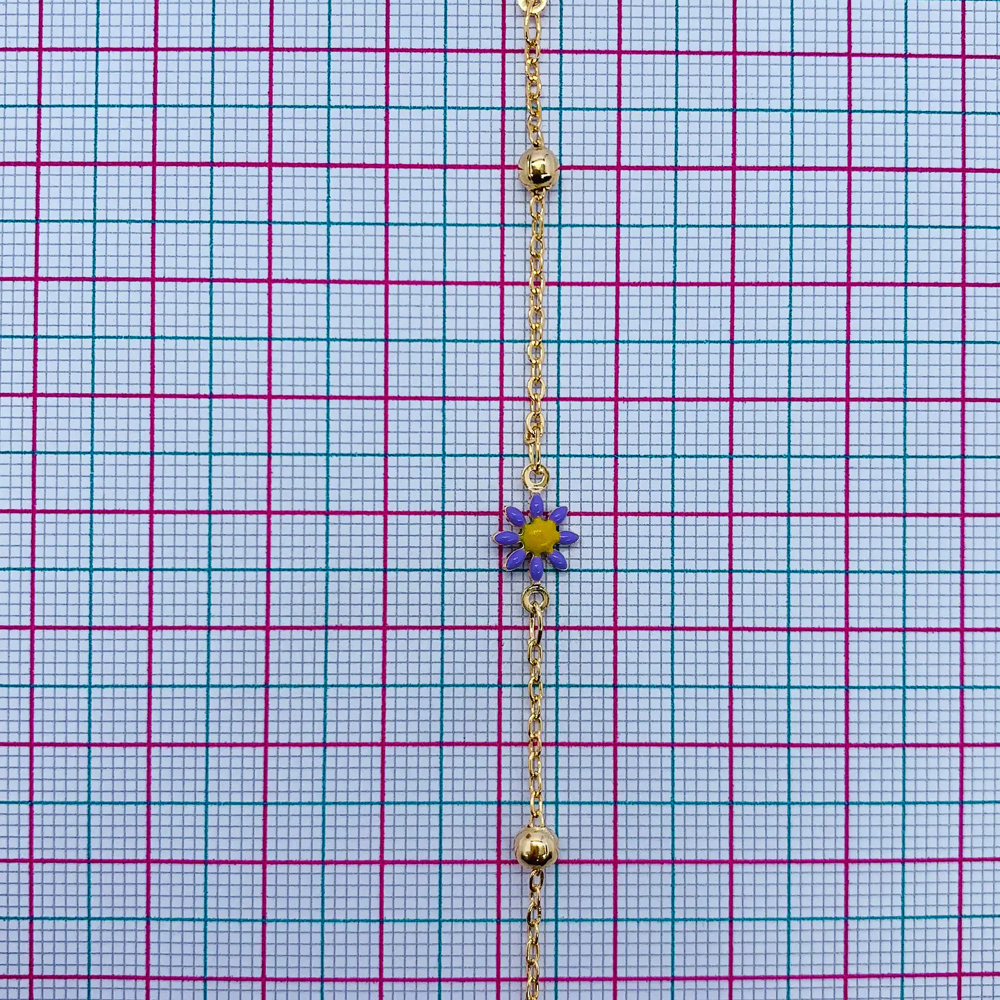 CADENA MARGARITAS BAÑO DE ORO (ELIGE TU COLOR FAVORITO)  MK-266-MT 2
