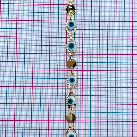 CADENA OJO TURCO CON LENTEJUELA MK-269-MT