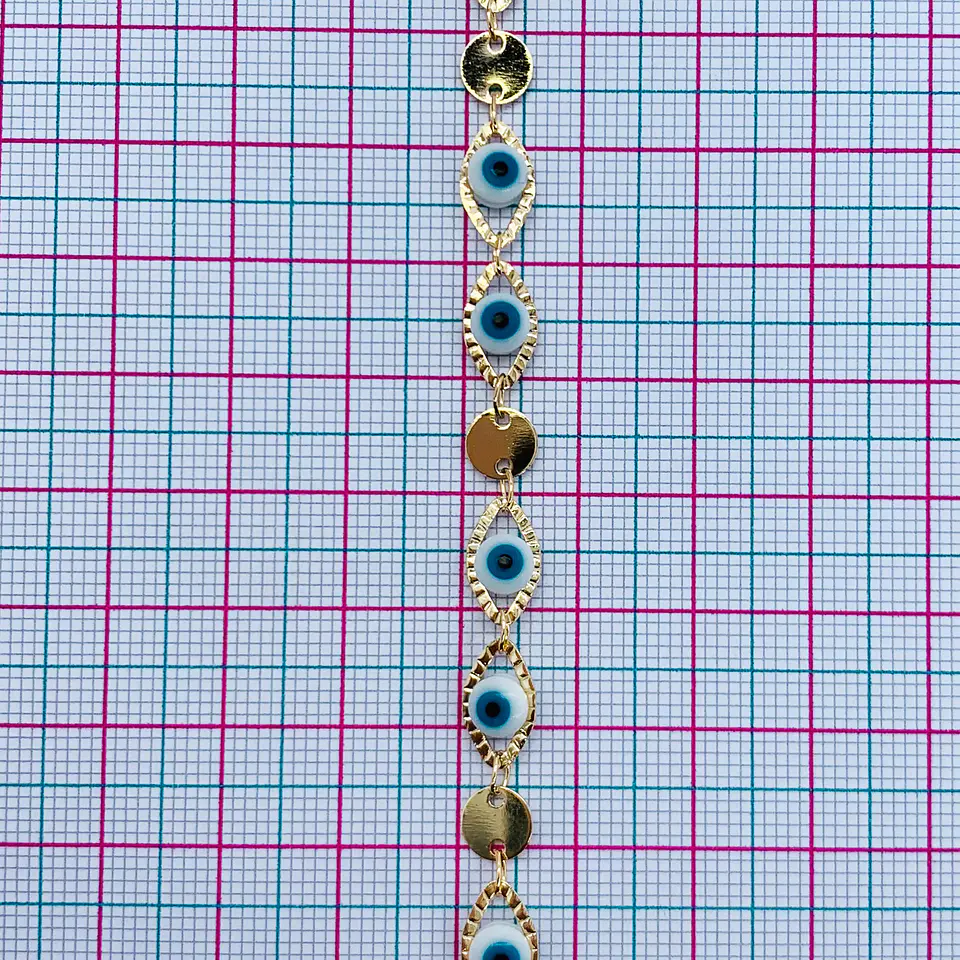 CADENA OJO TURCO CON LENTEJUELA MK-269-MT 2
