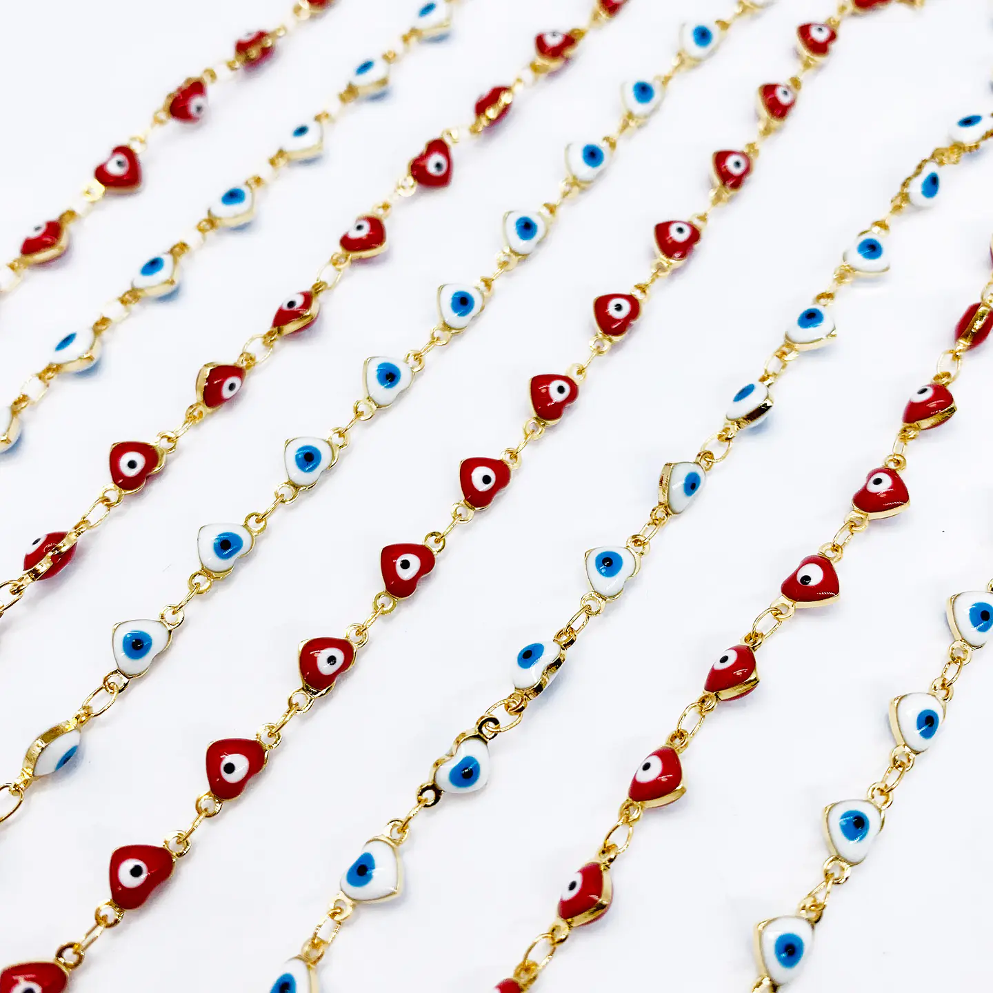 CADENA OJO TURCO CORAZÓN MK-285-MT (ELIGE TU COLOR FAVORITO) 1
