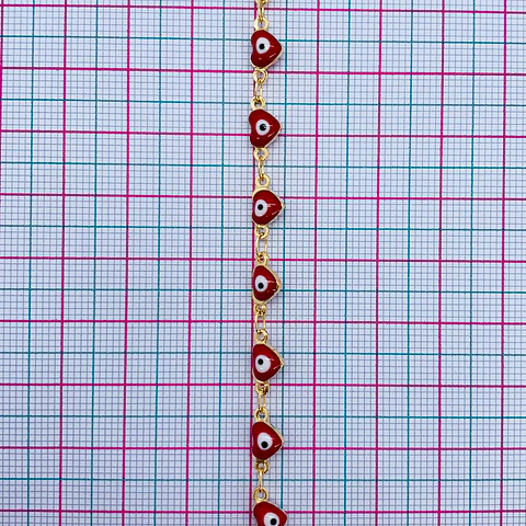 CADENA OJO TURCO CORAZÓN MK-285-MT (ELIGE TU COLOR FAVORITO)