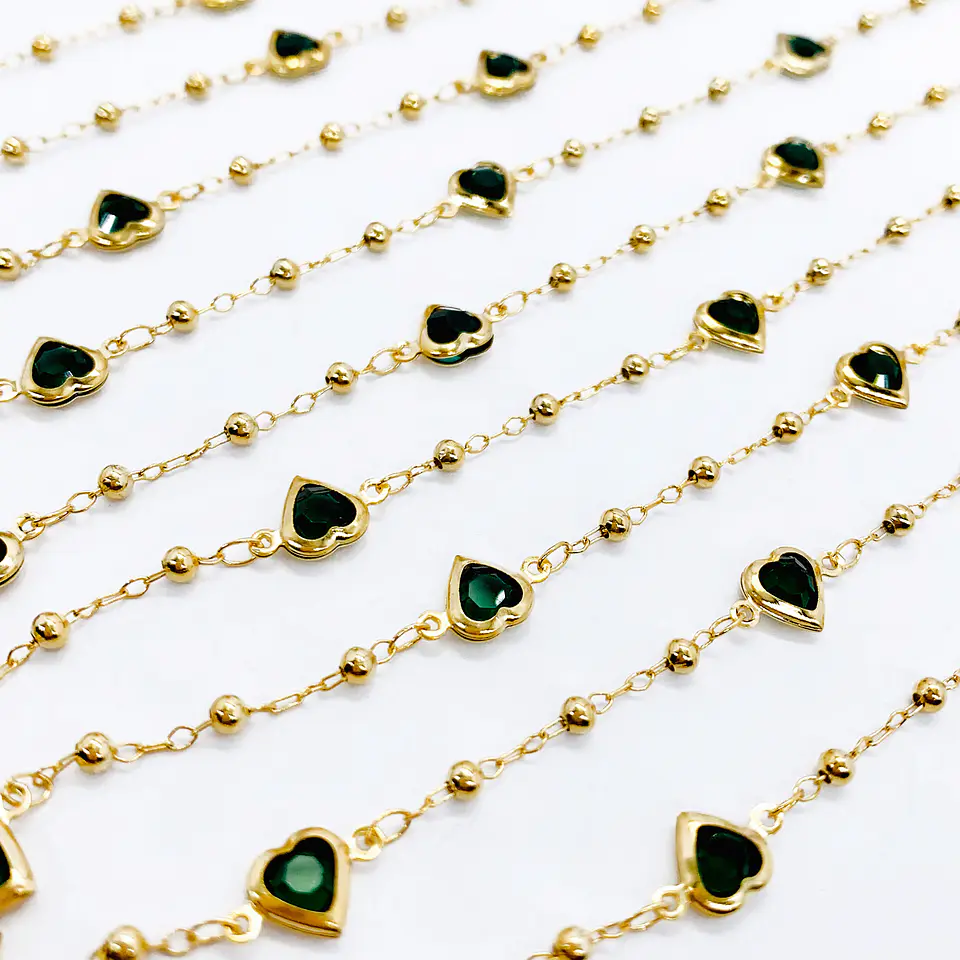 CADENA ✦ CORAZÓN DE CRISTAL  (ELIGE TU COLOR FAVORITO) 1