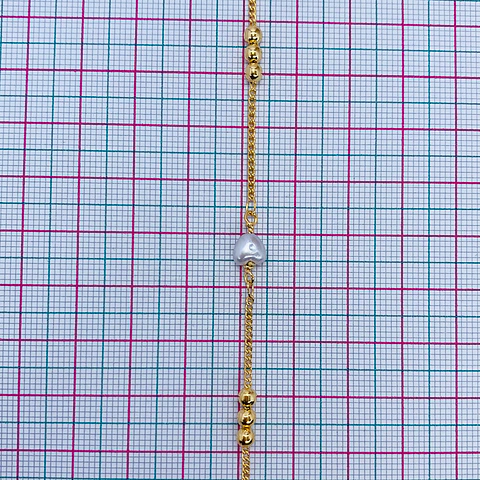 CADENA CORAZÓN PERLADO MK-297-MT