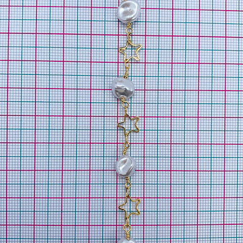 CADENA ESTRELLA SILUETA PERLA MK-305-MT