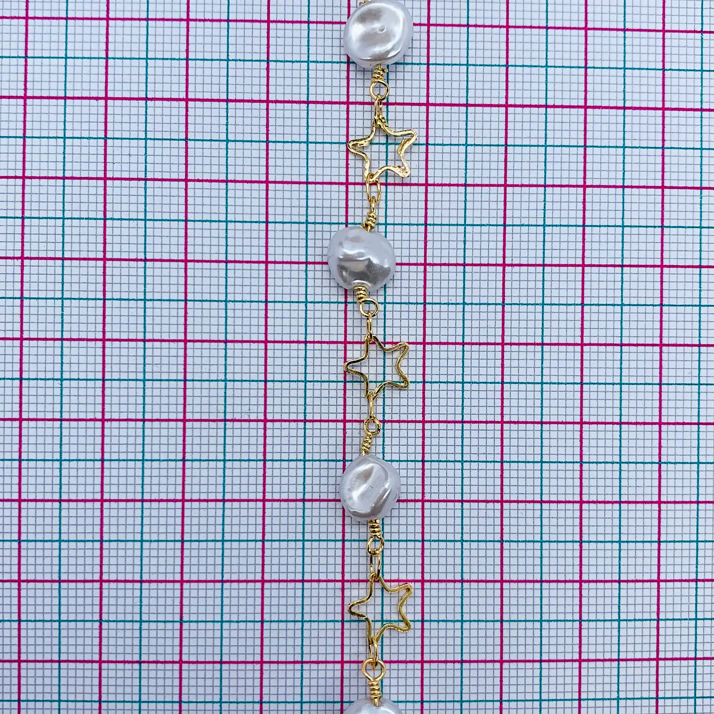CADENA ESTRELLA SILUETA PERLA MK-305-MT 2