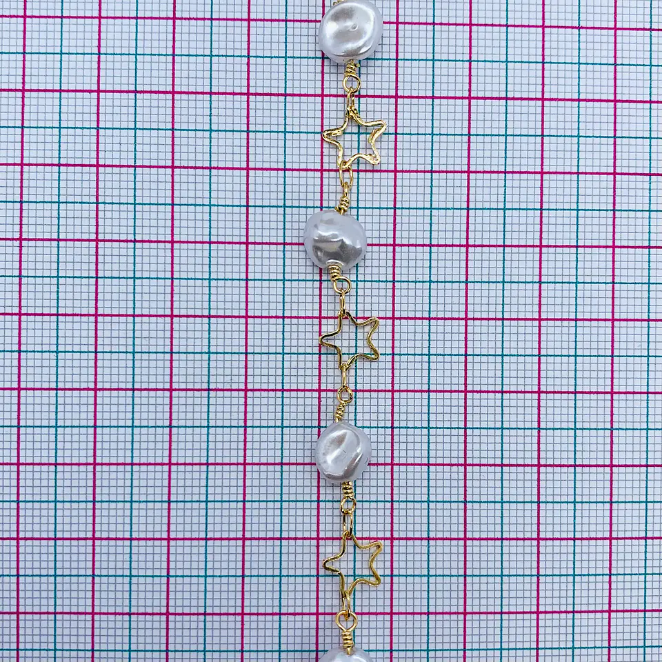 CADENA ESTRELLA SILUETA PERLA MK-305-MT 2