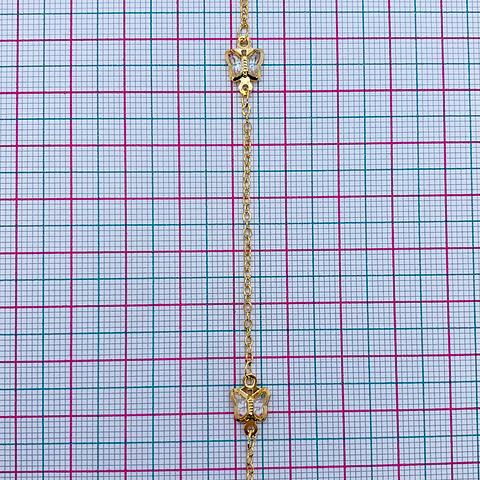 CADENA MARIPOSA CRISTAL TRANSPARENTE MK-309-MT