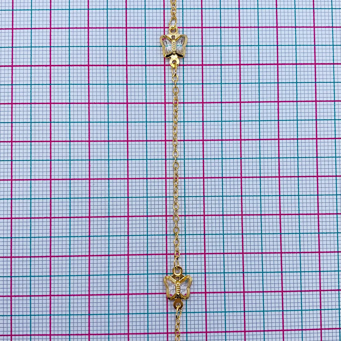 CADENA MARIPOSA CRISTAL TRANSPARENTE MK-309-MT 2