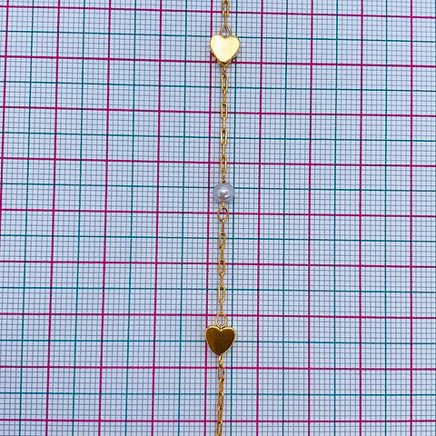 CADENA CORAZÓN PERLA MK-318-MT