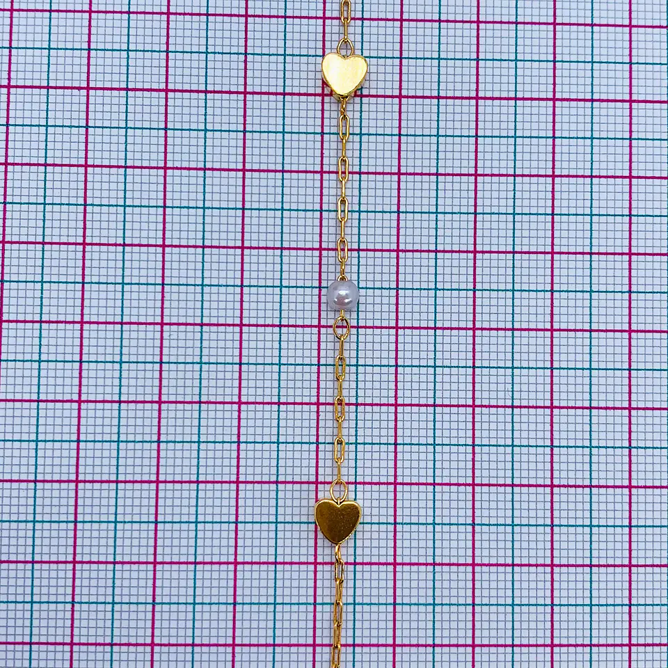 CADENA CORAZÓN PERLA MK-318-MT 2