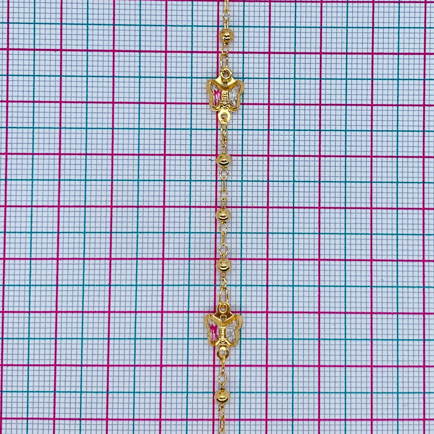 CADENA MARIPOSA CRISTAL TRANSPARENTE MK-325-MT 2