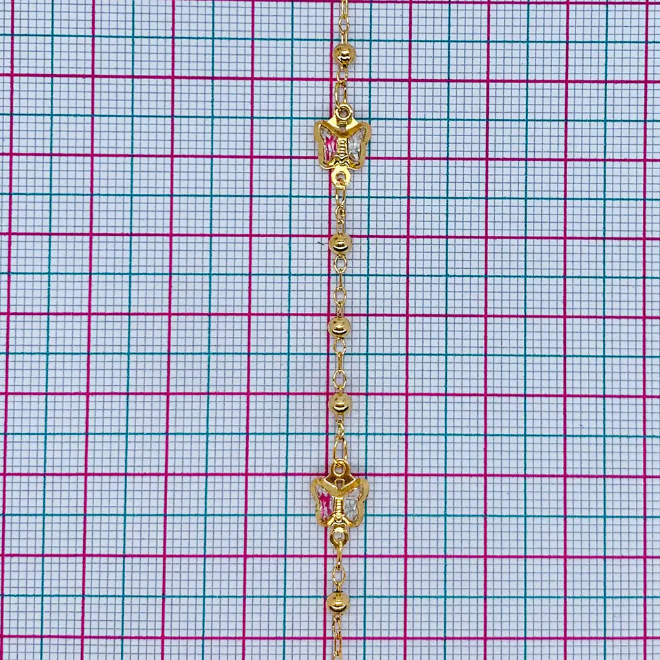 CADENA MARIPOSA CRISTAL TRANSPARENTE MK-325-MT 2
