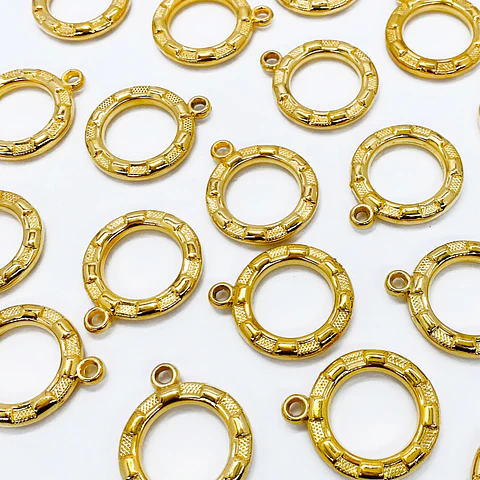ARGOLLA CUADROS BAÑO DE ORO T2073           