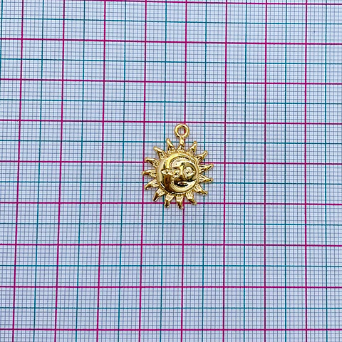 DIJE ✦ SOL Y LUNA BAÑO DE ORO