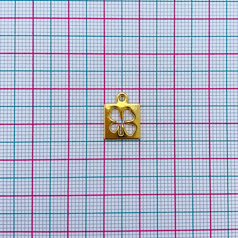 TREBOL PLACA BAÑO DE ORO W4546-GOLD