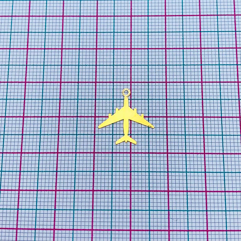 AVIÓN MINI DIJE BAÑO DE ORO T-8241