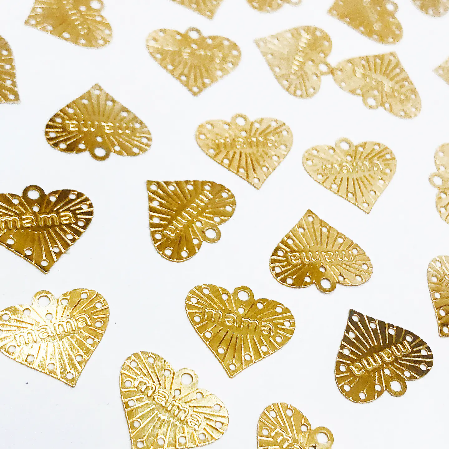 CORAZÓN MAMÁ MINI DIJE BAÑO DE ORO T-046 1
