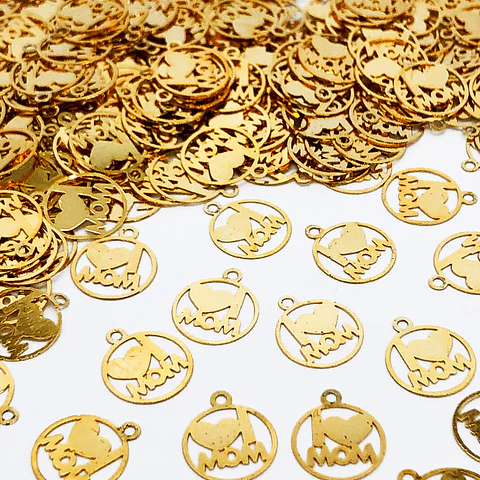 AMO A MAMÁ MINI DIJE BAÑO DE ORO T-065