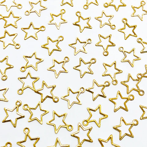 ESTRELLA SILUETA MINI DIJE BAÑO DE ORO T8294