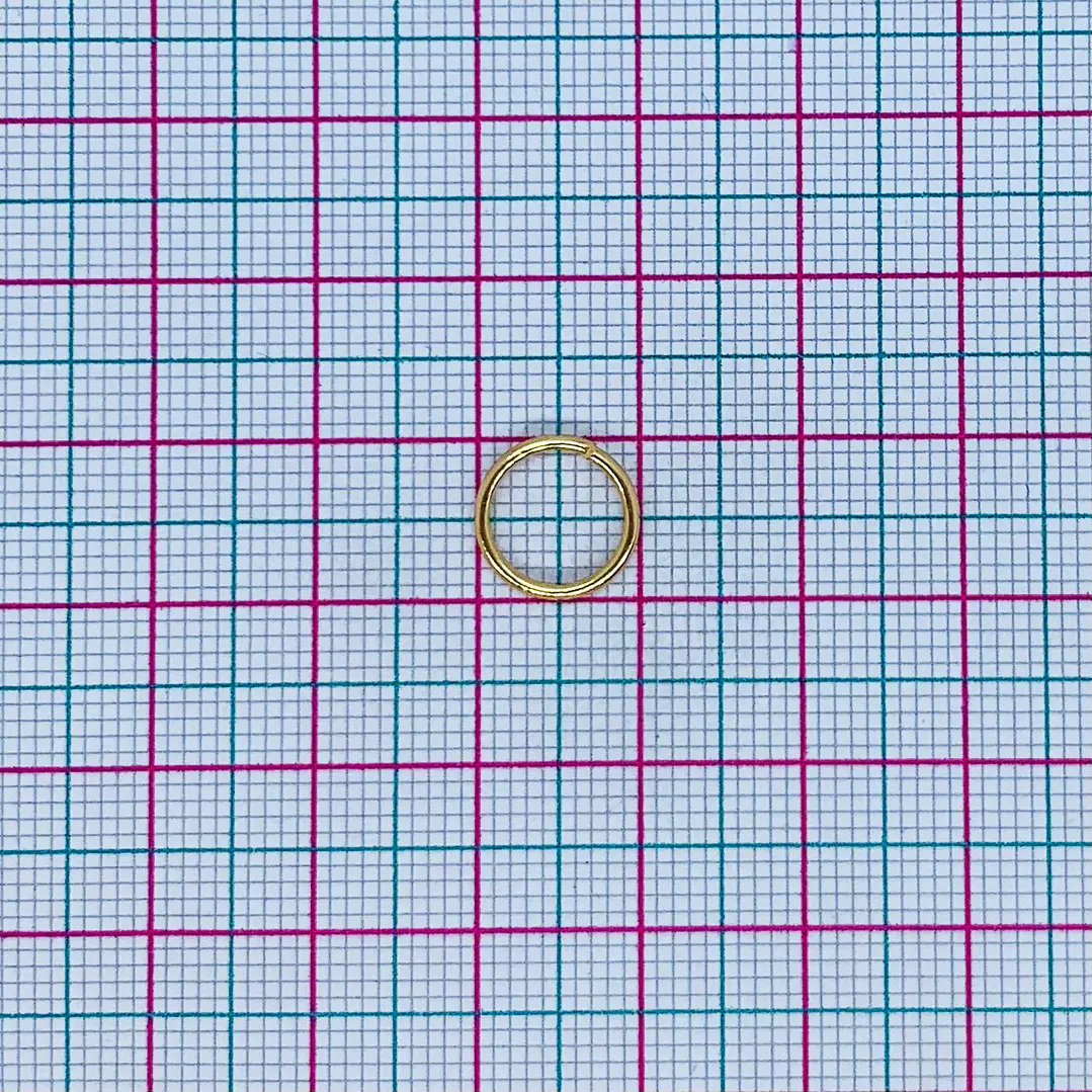 HERRAJE ✦ ARGOLLA DELGADA ACERO DORADO 10 MM 2