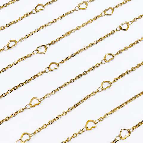 CADENA ✦ CORAZONES EN ACERO 6MM