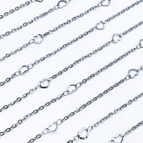 CADENA ✦ CORAZONES EN ACERO 6MM