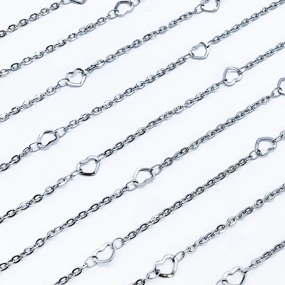 CADENA ✦ CORAZONES EN ACERO 6MM 1