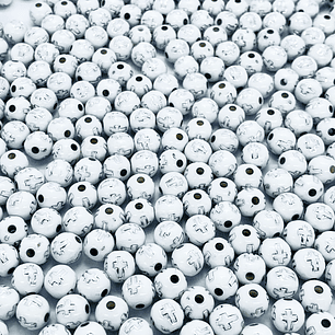 SEPARADOR ✦ BOLA CRUZ BLANCO/PLATEADO 8MM