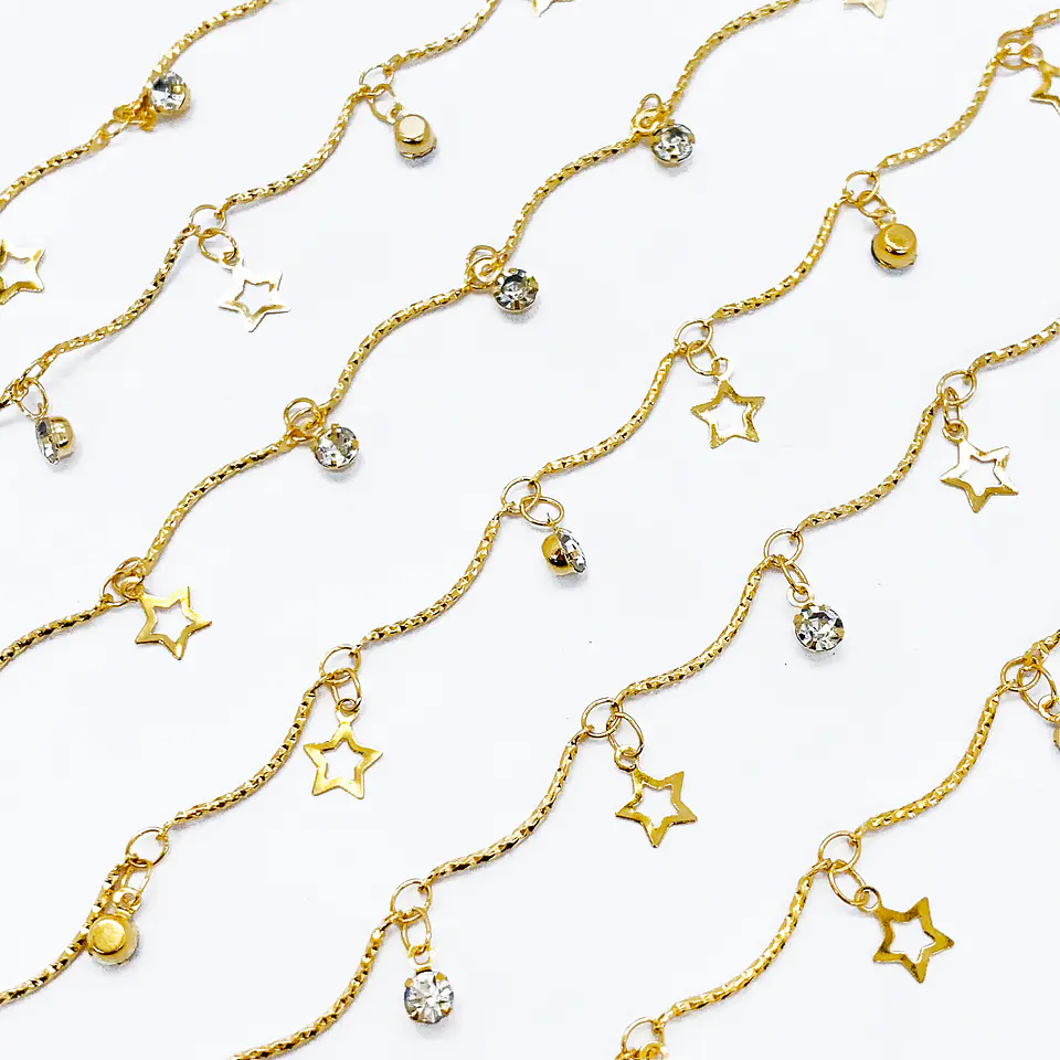 CADENA ESTRELLA SILUETA BAÑO DE ORO MK-247-MT 1