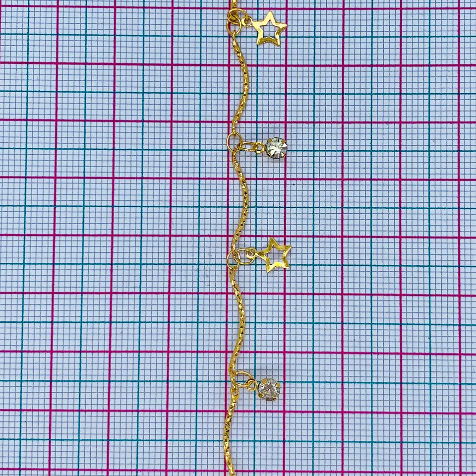 CADENA ESTRELLA SILUETA BAÑO DE ORO MK-247-MT 2