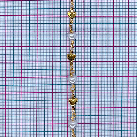 CADENA CORAZONES LISOS Y PERLADOS MK-330-MT