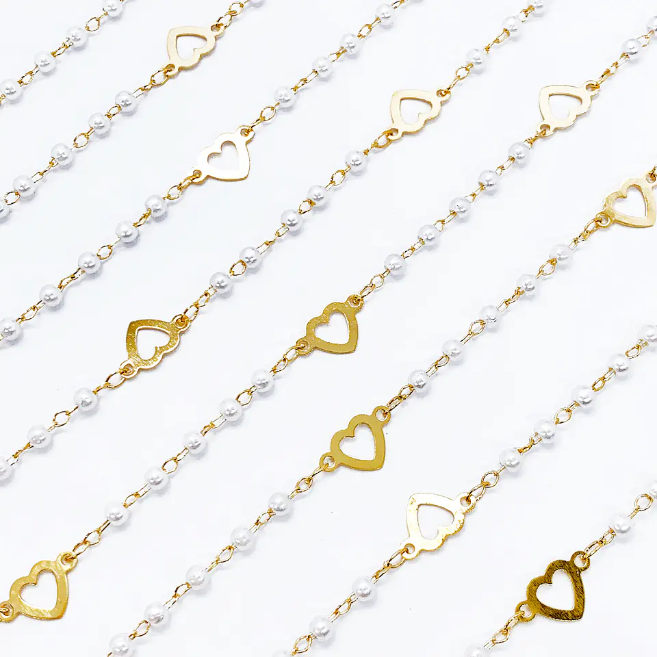 CADENA CORAZÓN SILUETA BAÑO DE ORO MK-346-MT 1