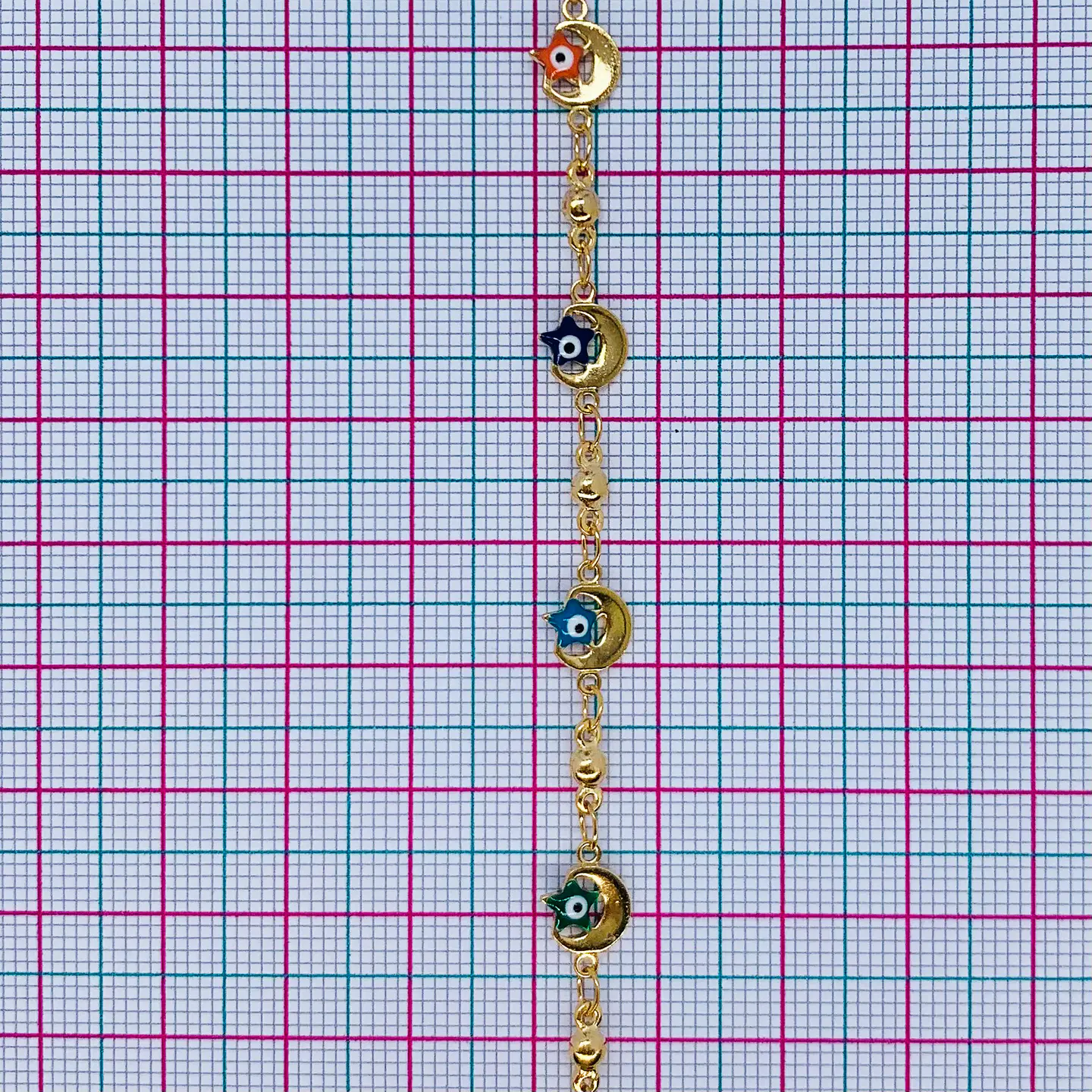 CADENA LUNA Y ESTRELLA BAÑO DE ORO MK-351-MT 2