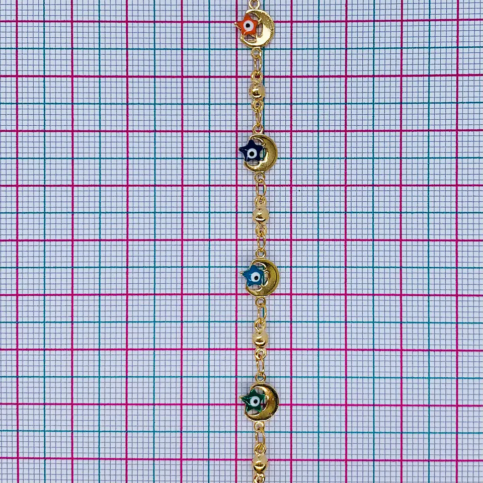 CADENA LUNA Y ESTRELLA BAÑO DE ORO MK-351-MT 2