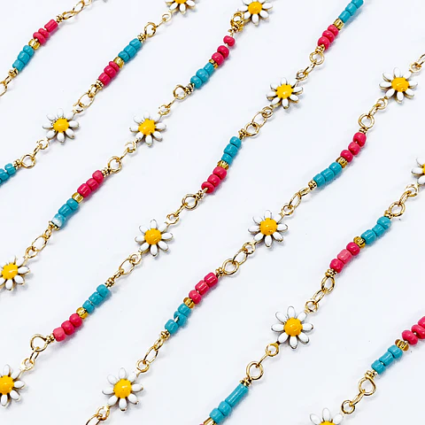 CADENA ✦ MARGARITA MOSTACILLA BAÑO DE ORO 