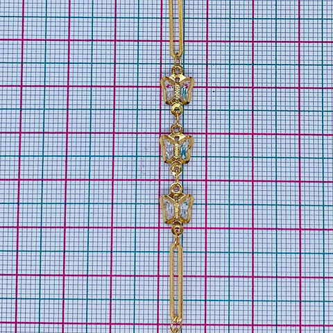 CADENA MARIPOSA CRISTAL TRANSPARENTE MK-358-MT