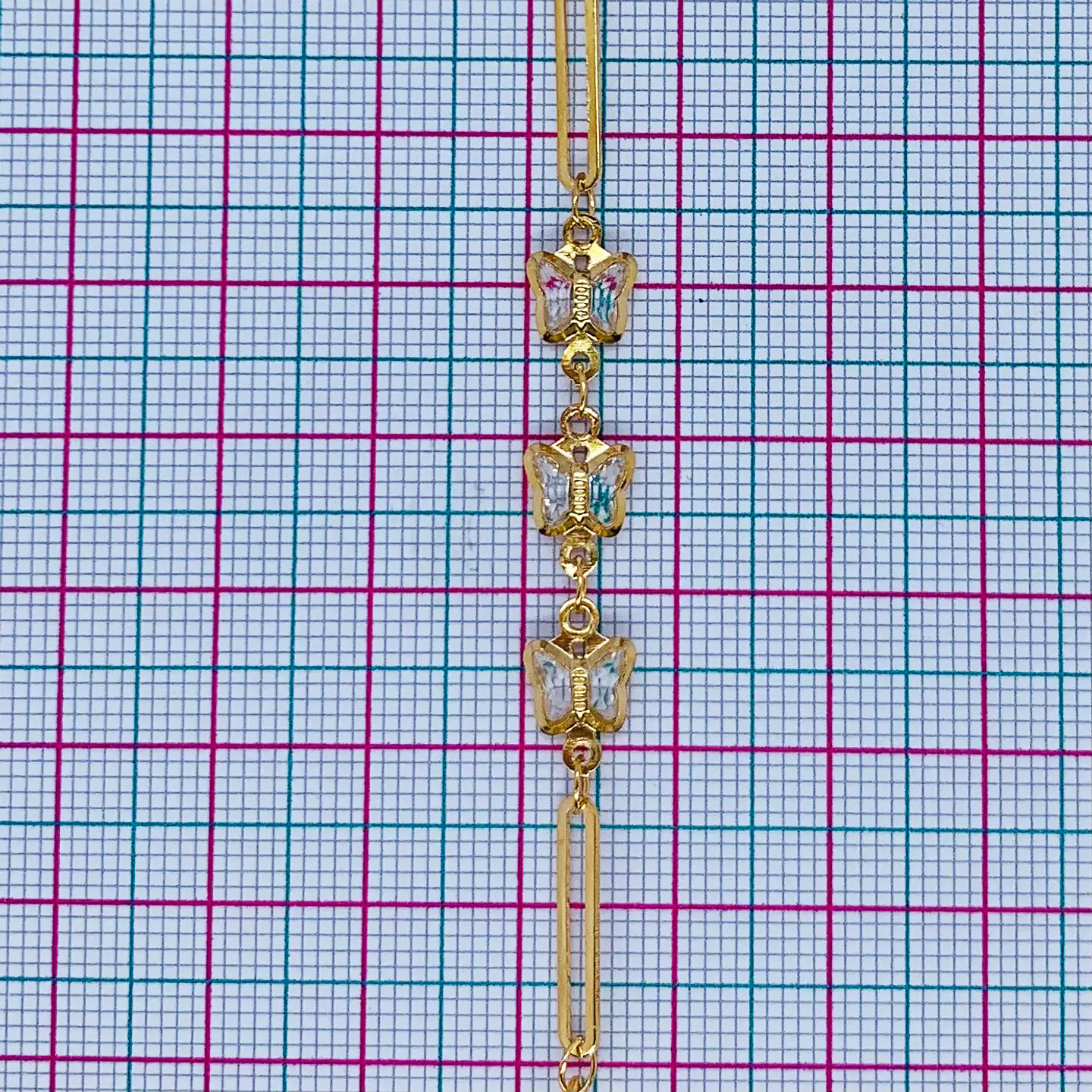CADENA MARIPOSA CRISTAL TRANSPARENTE MK-358-MT 2