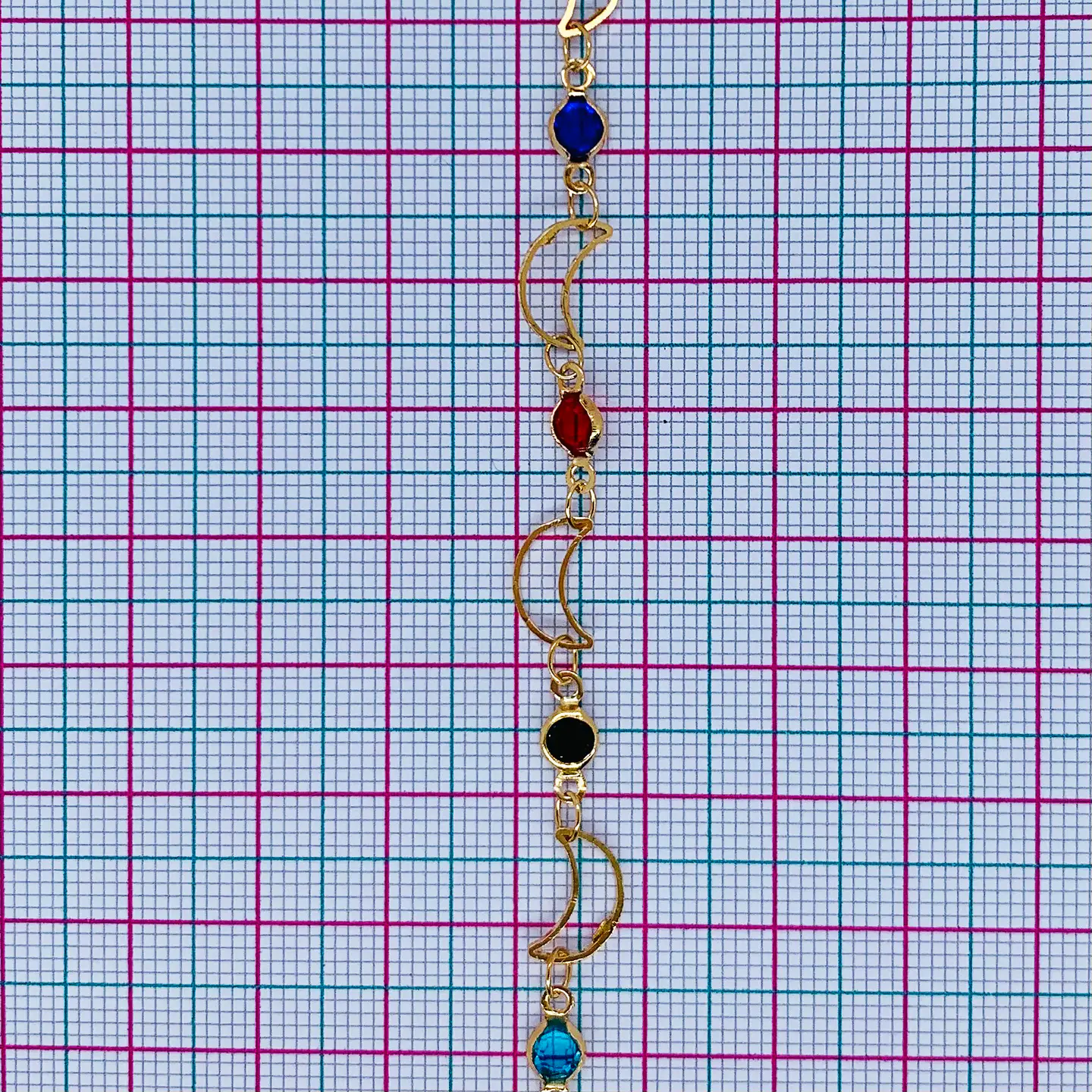 CADENA LUNA Y CRISTALES EN BAÑO DE ORO MK-374-MT 2