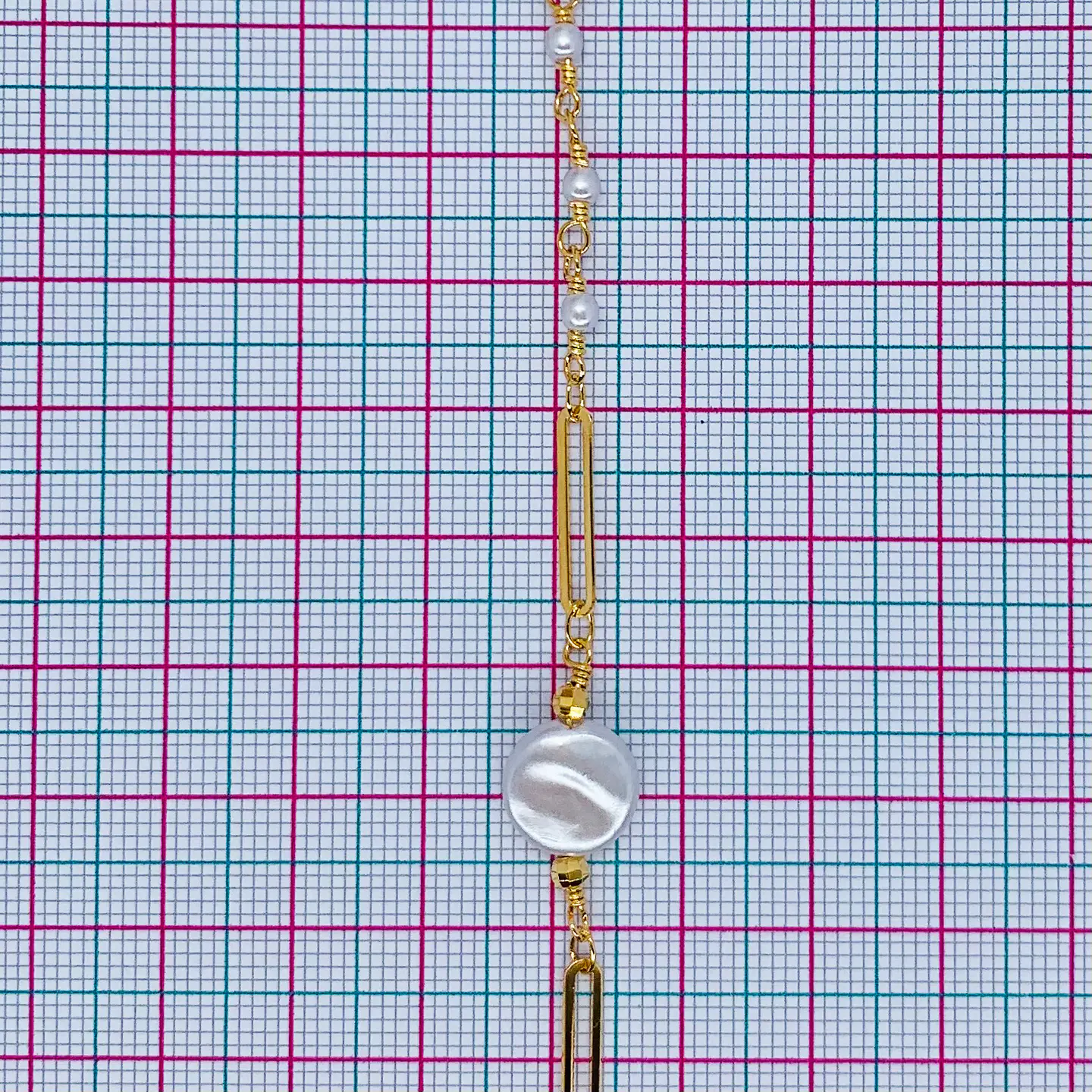CADENA DISCO PERLADO EN BAÑO DE ORO MK-378-MT 2