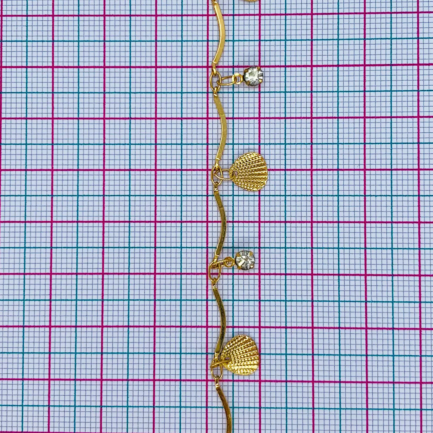 CADENA ✦ CONCHAS DE MAR EN BAÑO DE ORO  2