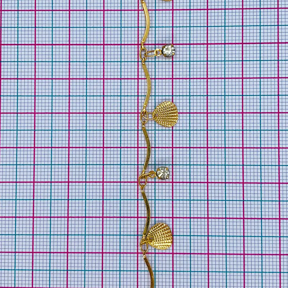 CADENA ✦ CONCHAS DE MAR EN BAÑO DE ORO  2