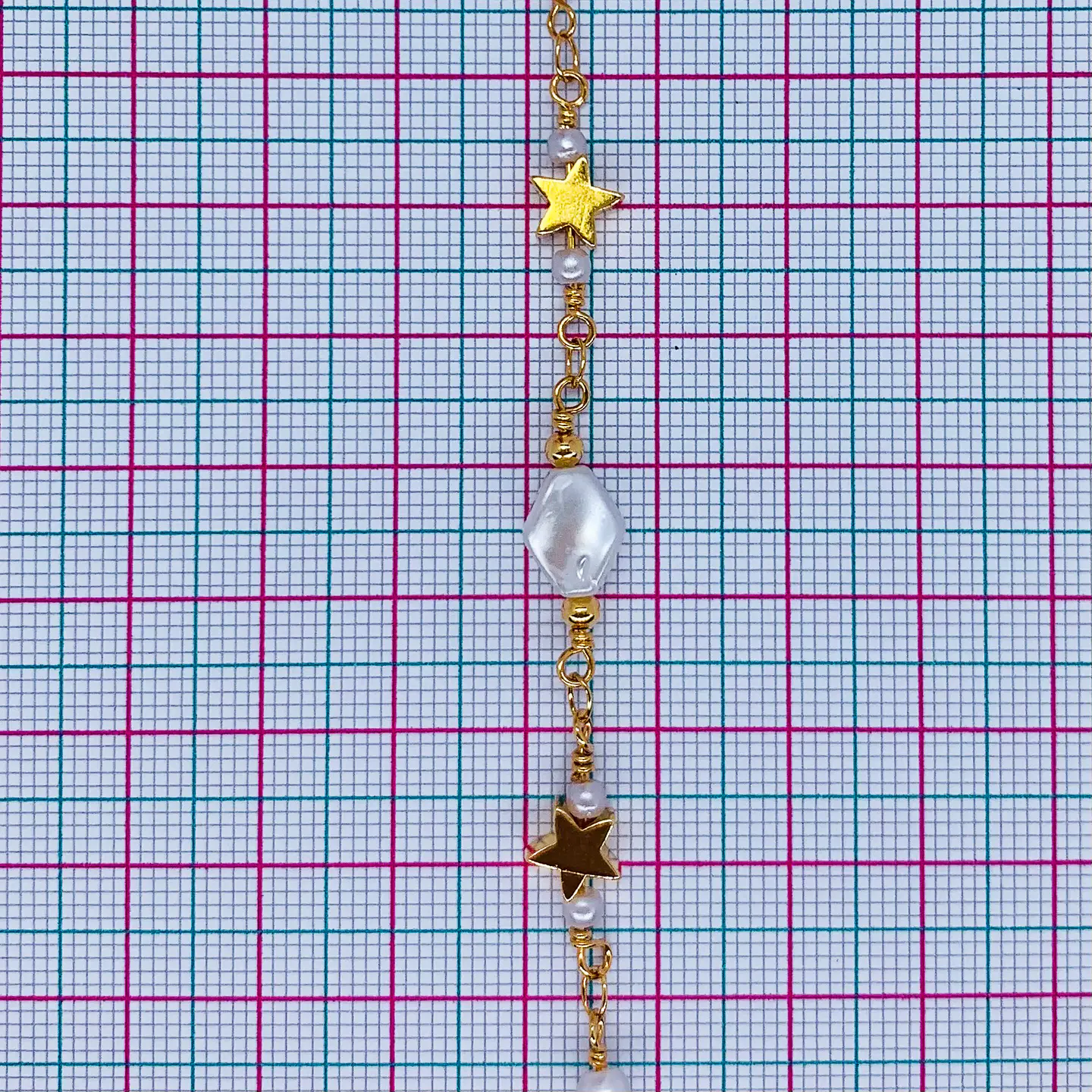 CADENA ESTRELLA PERLA EN BAÑO DE ORO MK-331-MT 2