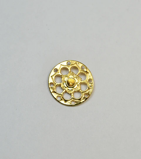 FLOR REDONDO BAÑO DE ORO T4655